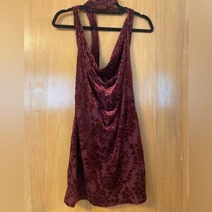 Hello Molly velvet halter mini dress